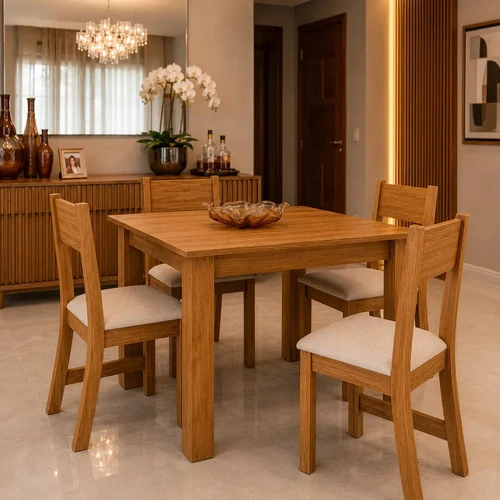 Foto detalhada do Conjunto Sala de Jantar Mesa Jude com Cadeiras Brisa - Avaliação e Review do Faro Guia (imagem 2)