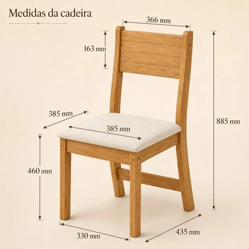 Foto detalhada do Conjunto Sala de Jantar Mesa Jude com Cadeiras Brisa - Avaliação e Review do Faro Guia (imagem 6)