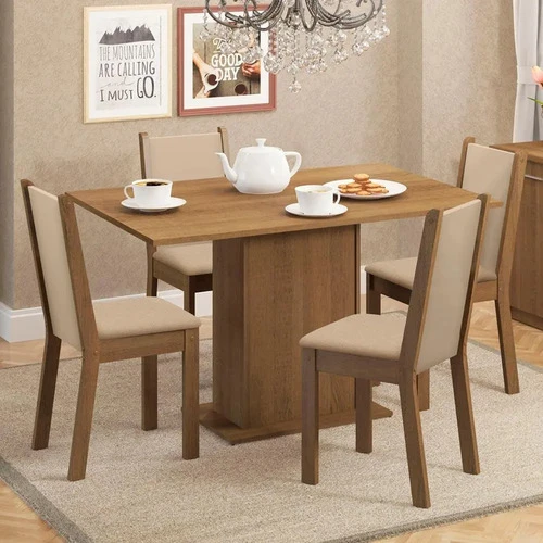 Conjunto de Jantar Madesa Talita Rustic Crema Pérola