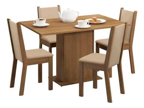 Foto detalhada do Conjunto de Jantar Madesa Talita Rustic Crema Pérola - Avaliação e Review do Faro Guia (imagem 2)