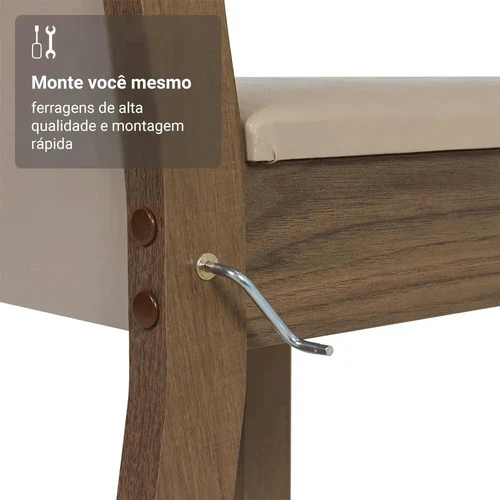 Foto detalhada do Conjunto de Jantar Madesa Talita Rustic Crema Pérola - Avaliação e Review do Faro Guia (imagem 5)
