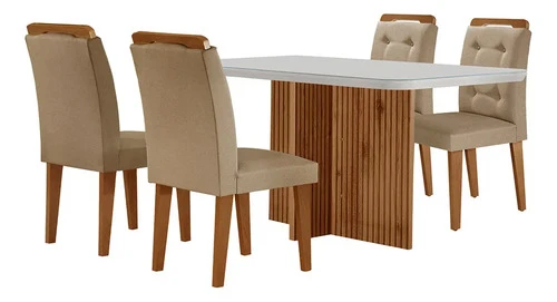 Foto detalhada do Sala de Jantar Olímpia Mdf com Tampo Curvo - Avaliação e Review do Faro Guia (imagem 2)