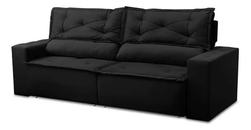 Foto detalhada do Sofá Retrátil e Reclinável Livia Suede Preto - Avaliação e Review do Faro Guia (imagem 5)