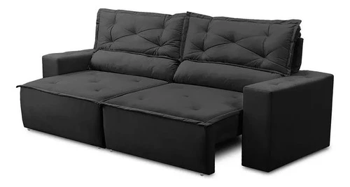 Foto detalhada do Sofá Retrátil e Reclinável Livia Suede Preto - Avaliação e Review do Faro Guia (imagem 6)