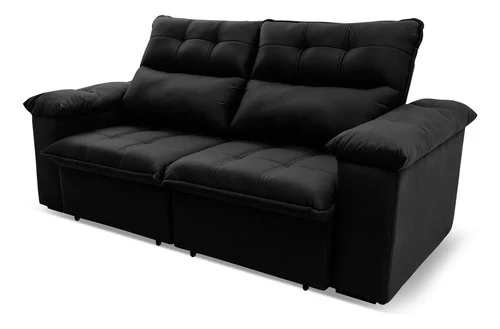 Foto detalhada do Sofá Retrátil Reclinável Verona Suede Preto - Avaliação e Review do Faro Guia (imagem 4)