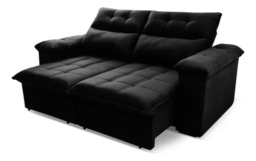 Foto detalhada do Sofá Retrátil Reclinável Verona Suede Preto - Avaliação e Review do Faro Guia (imagem 5)