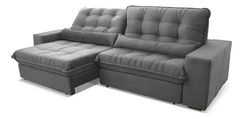 Sofá Retrátil Reclinável Zurique Suede Velut