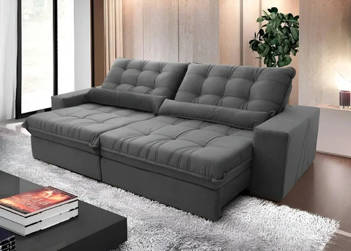 Foto detalhada do Sofá Retrátil Reclinável Zurique Suede Velut - Avaliação e Review do Faro Guia (imagem 4)