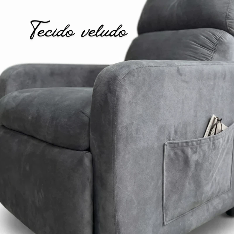 Foto detalhada do Poltrona Reclinável Liz Veludo Macio - Avaliação e Review do Faro Guia (imagem 2)