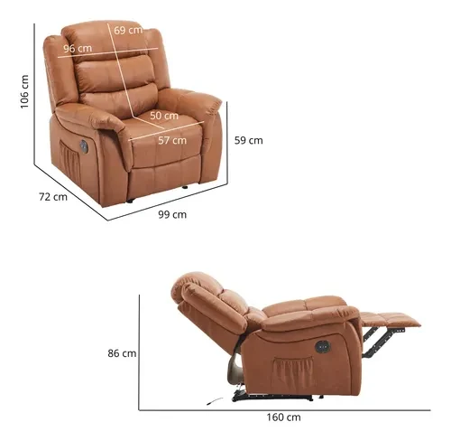 Foto detalhada do Poltrona Reclinável Elétrica Ocean Massageadora - Avaliação e Review do Faro Guia (imagem 4)