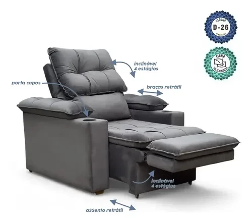 Foto detalhada do Poltrona Reclinável e Retrátil Bonari Premium - Avaliação e Review do Faro Guia (imagem 5)