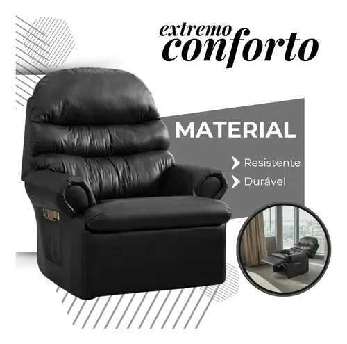 Foto detalhada do Poltrona Reclinável Top Sofas Premium - Avaliação e Review do Faro Guia (imagem 3)