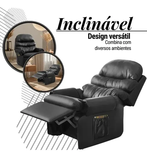 Foto detalhada do Poltrona Reclinável Top Sofas Premium - Avaliação e Review do Faro Guia (imagem 4)