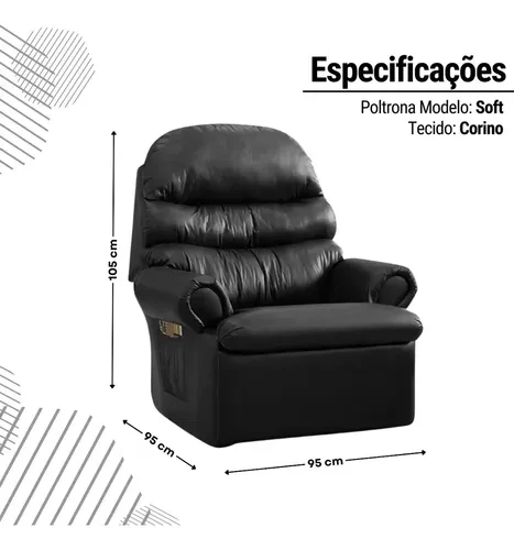 Foto detalhada do Poltrona Reclinável Top Sofas Premium - Avaliação e Review do Faro Guia (imagem 5)