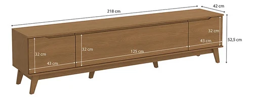 Foto detalhada do Rack Clássico Kappesberg Canela 218cm - Avaliação e Review do Faro Guia (imagem 3)