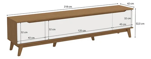 Foto detalhada do Rack Kappesberg Canela e Branco Brilho - Avaliação e Review do Faro Guia (imagem 3)