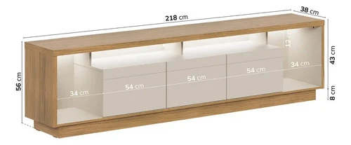 Foto detalhada do Rack Premium CabeCasa Madeira Branco LED - Avaliação e Review do Faro Guia (imagem 2)
