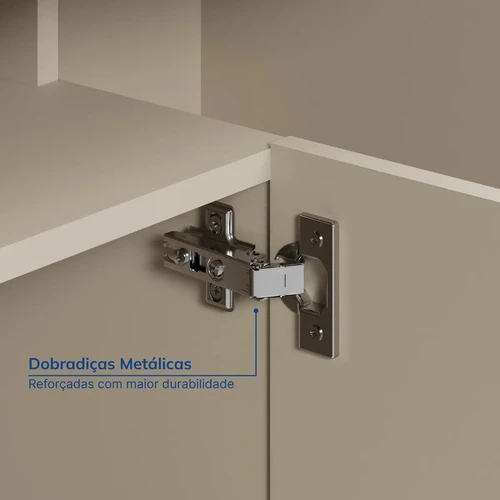 Foto detalhada do Rack Premium CabeCasa Madeira Branco LED - Avaliação e Review do Faro Guia (imagem 5)