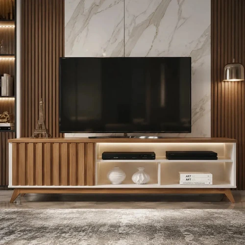 Rack Retrô Giga Móveis Malbec Wood 55"