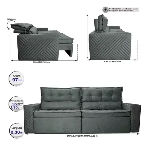 Foto detalhada do Sofá Cama Retrátil Belém Velusoft - Avaliação e Review do Faro Guia (imagem 7)
