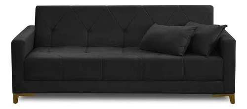 Foto detalhada do Sofá Cama Aurora Suede Preto 2,00m - Avaliação e Review do Faro Guia (imagem 6)
