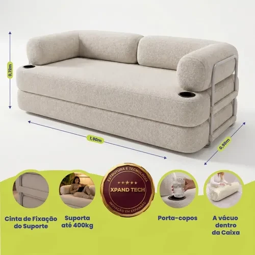 Foto detalhada do Sofá Cama Orbe Boucle Xpand Tech - Avaliação e Review do Faro Guia (imagem 2)
