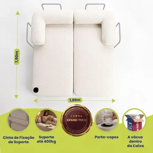 Foto detalhada do Sofá Cama Orbe Boucle Xpand Tech - Avaliação e Review do Faro Guia (imagem 3)