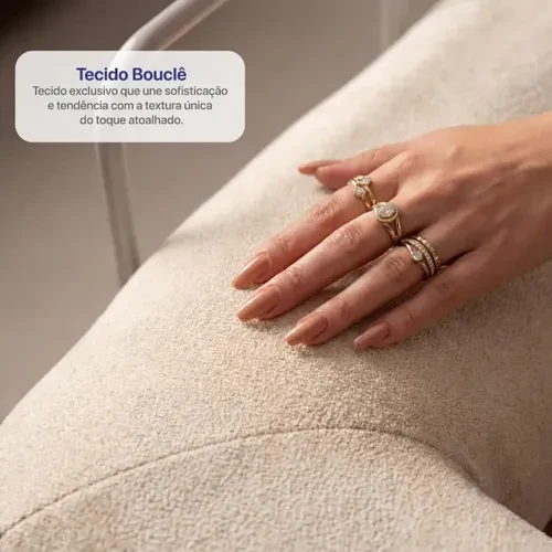 Foto detalhada do Sofá Cama Orbe Boucle Xpand Tech - Avaliação e Review do Faro Guia (imagem 4)